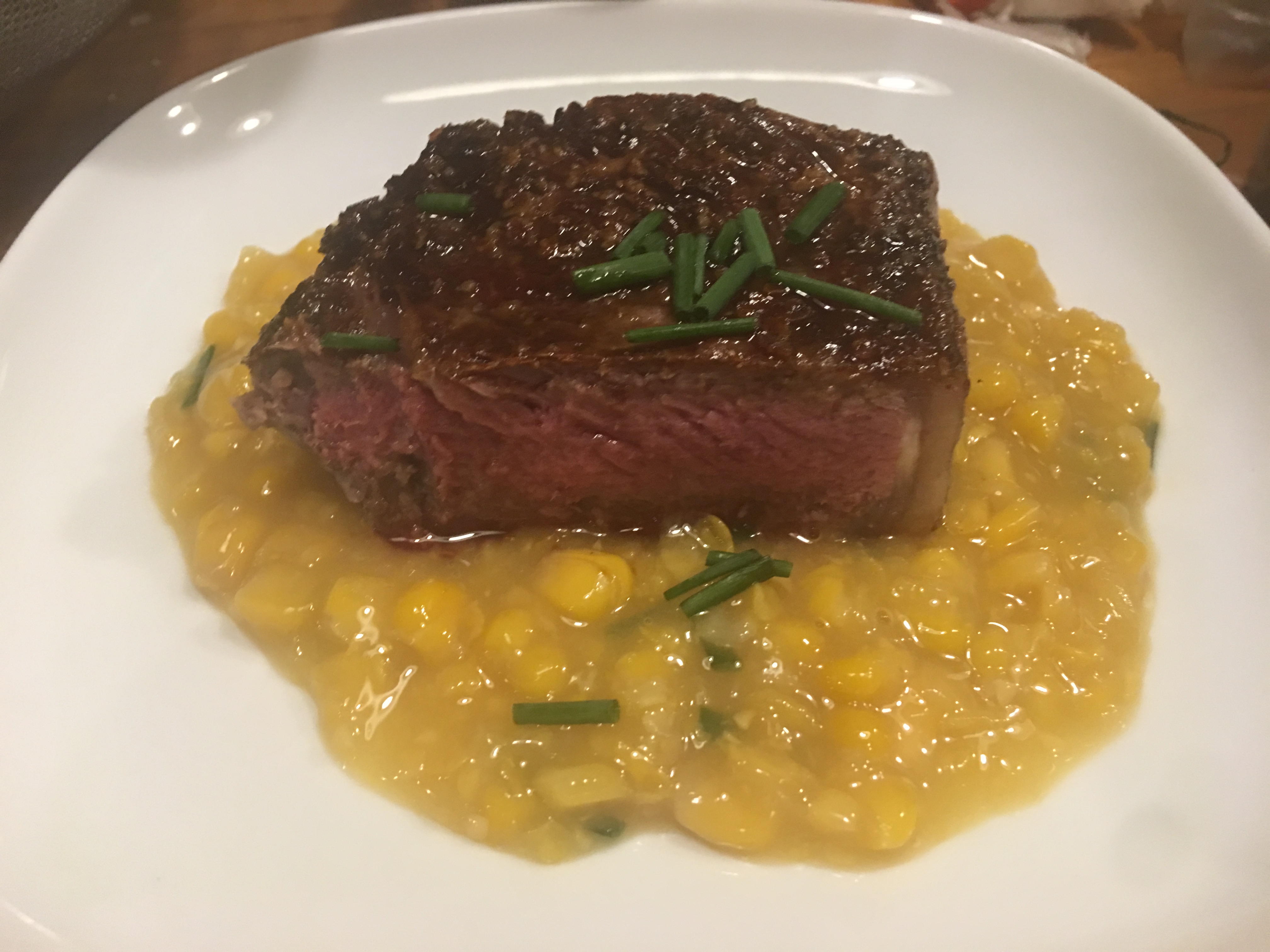 Recipe: Steak With Cream Corn - Burnt My FingersBurnt My Fingers