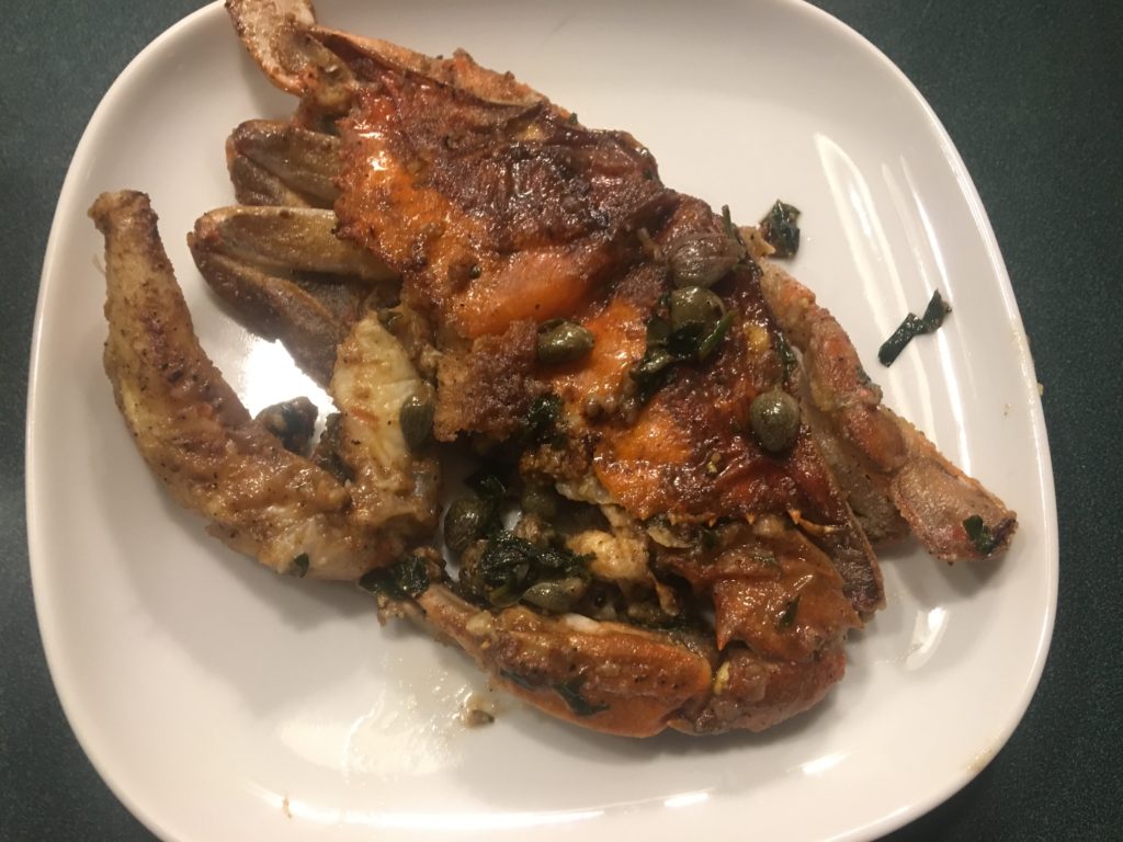 Recipe: Soft Shell Crab with Caper Butter - Burnt My FingersBurnt My